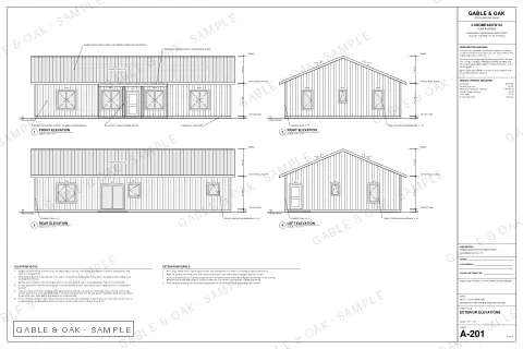Exterior elevations, drawing sheet
