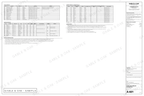 Door and window schedules, drawing sheet