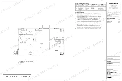 Heating and cooling layout, drawing sheet