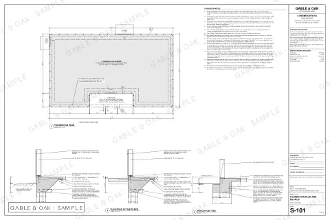 Foundation plan and details, drawing sheet