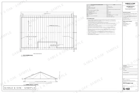 Roof framing plan, drawing sheet