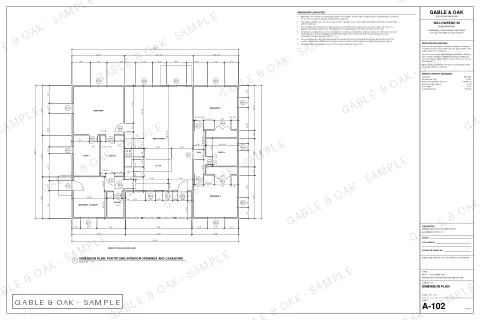 Dimension plan, drawing sheet