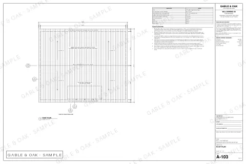 Roof plan, drawing sheet