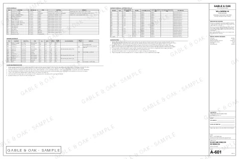 Door and window schedules, drawing sheet
