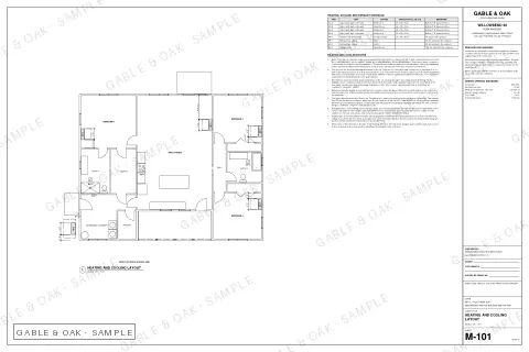 Heating and cooling layout, drawing sheet