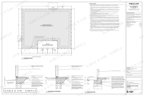 Foundation plan and details, drawing sheet