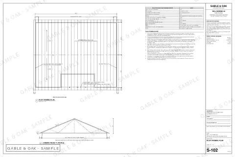 Roof framing plan, drawing sheet