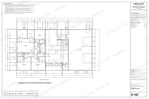Dimension plan, drawing sheet