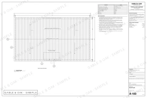 Roof plan, drawing sheet