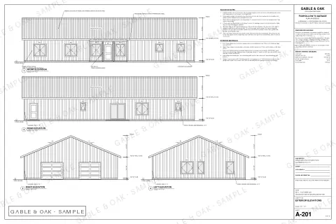 Exterior elevations, drawing sheet
