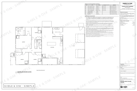 Heating and cooling layout, drawing sheet