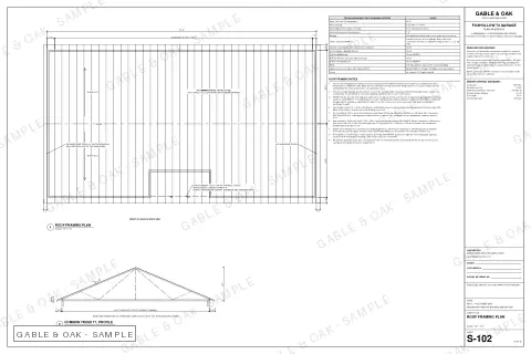 Roof framing plan, drawing sheet