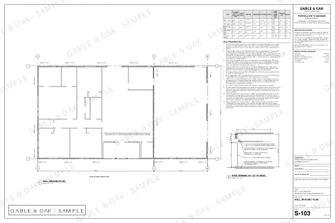 Wall bracing plan, drawing sheet
