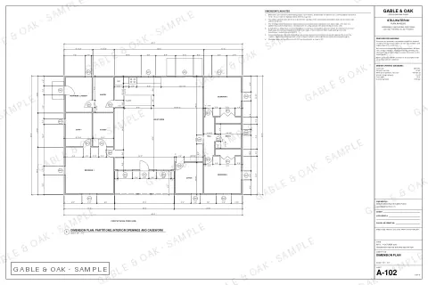 Dimension plan, drawing sheet