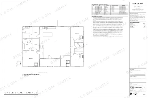 Heating and cooling layout, drawing sheet