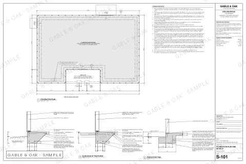 Foundation plan and details, drawing sheet