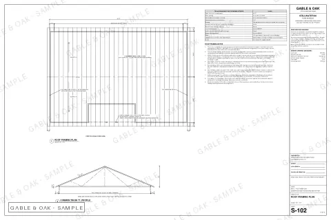 Roof framing plan, drawing sheet