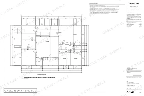 Dimension plan, drawing sheet