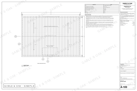 Roof plan, drawing sheet