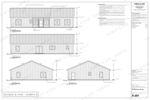 Exterior elevations, drawing sheet