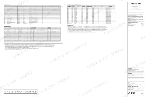 Door and window schedules, drawing sheet