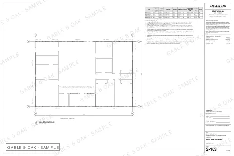 Wall bracing plan, drawing sheet