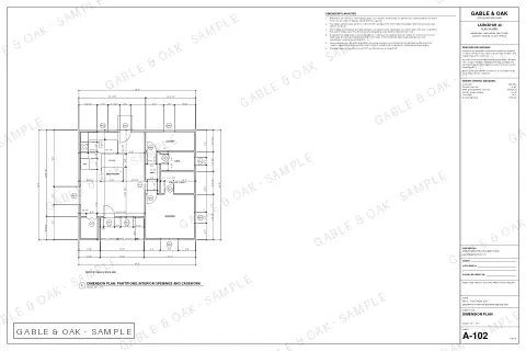 Dimension plan, drawing sheet