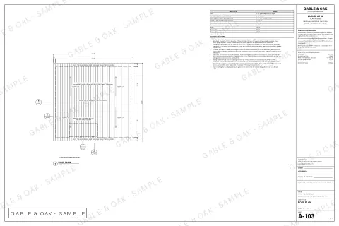 Roof plan, drawing sheet