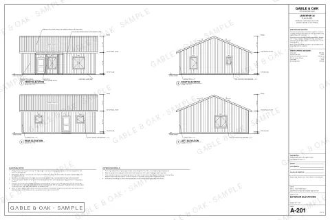 Exterior elevations, drawing sheet