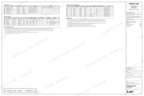 Door and window schedules, drawing sheet