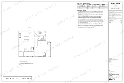 Heating and cooling layout, drawing sheet