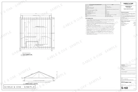 Roof framing plan, drawing sheet