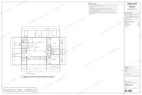 Dimension plan, drawing sheet