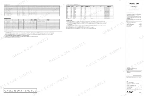 Door and window schedules, drawing sheet