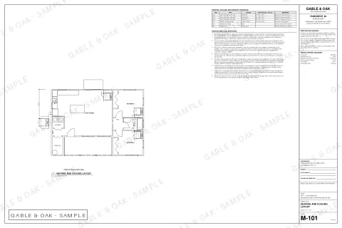 Heating and cooling layout, drawing sheet