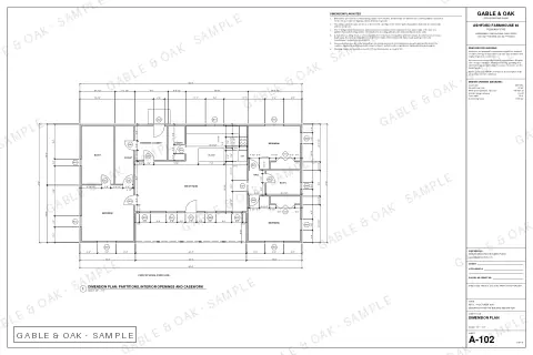 Dimension plan, drawing sheet