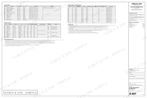 Door and window schedules, drawing sheet