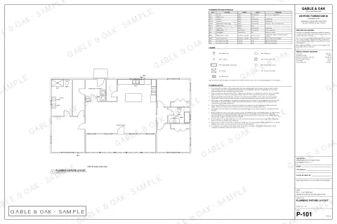 Plumbing fixture layout, drawing sheet