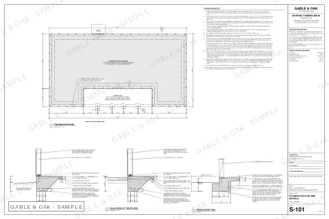 Foundation plan and details, drawing sheet