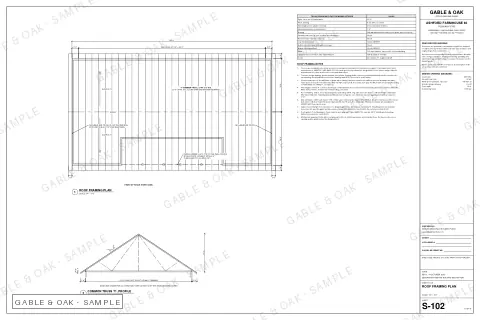Roof framing plan, drawing sheet