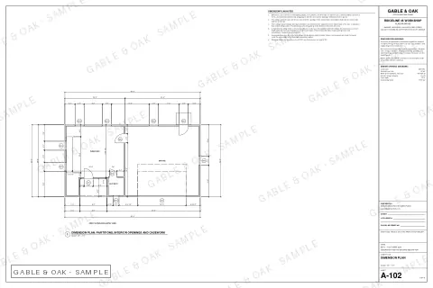 Dimension plan, drawing sheet