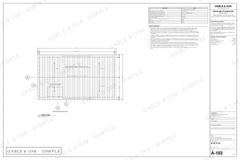 Roof plan, drawing sheet