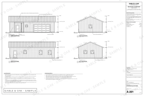 Exterior elevations, drawing sheet