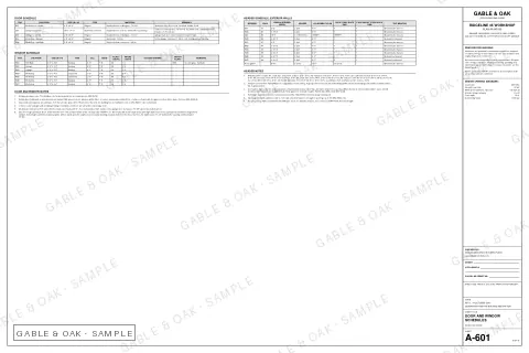 Door and window schedules, drawing sheet