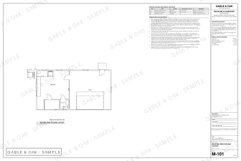 Heating and cooling layout, drawing sheet
