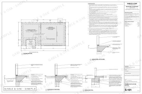 Foundation plan and details, drawing sheet