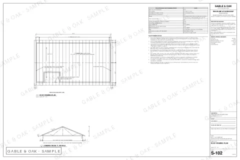 Roof framing plan, drawing sheet